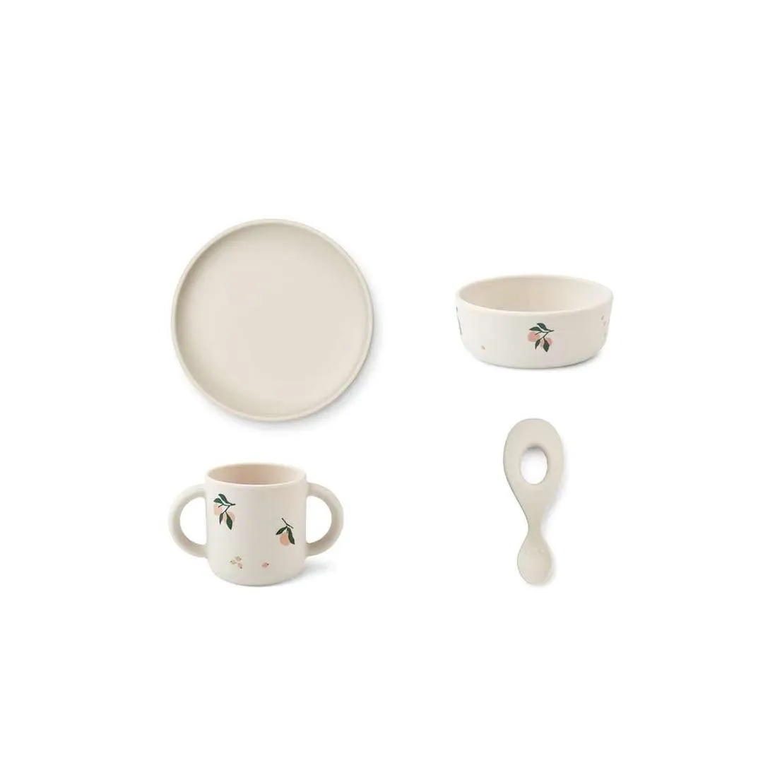 Liewood Vivi Printed Silicone Set - Peach - Sea Shell Mix