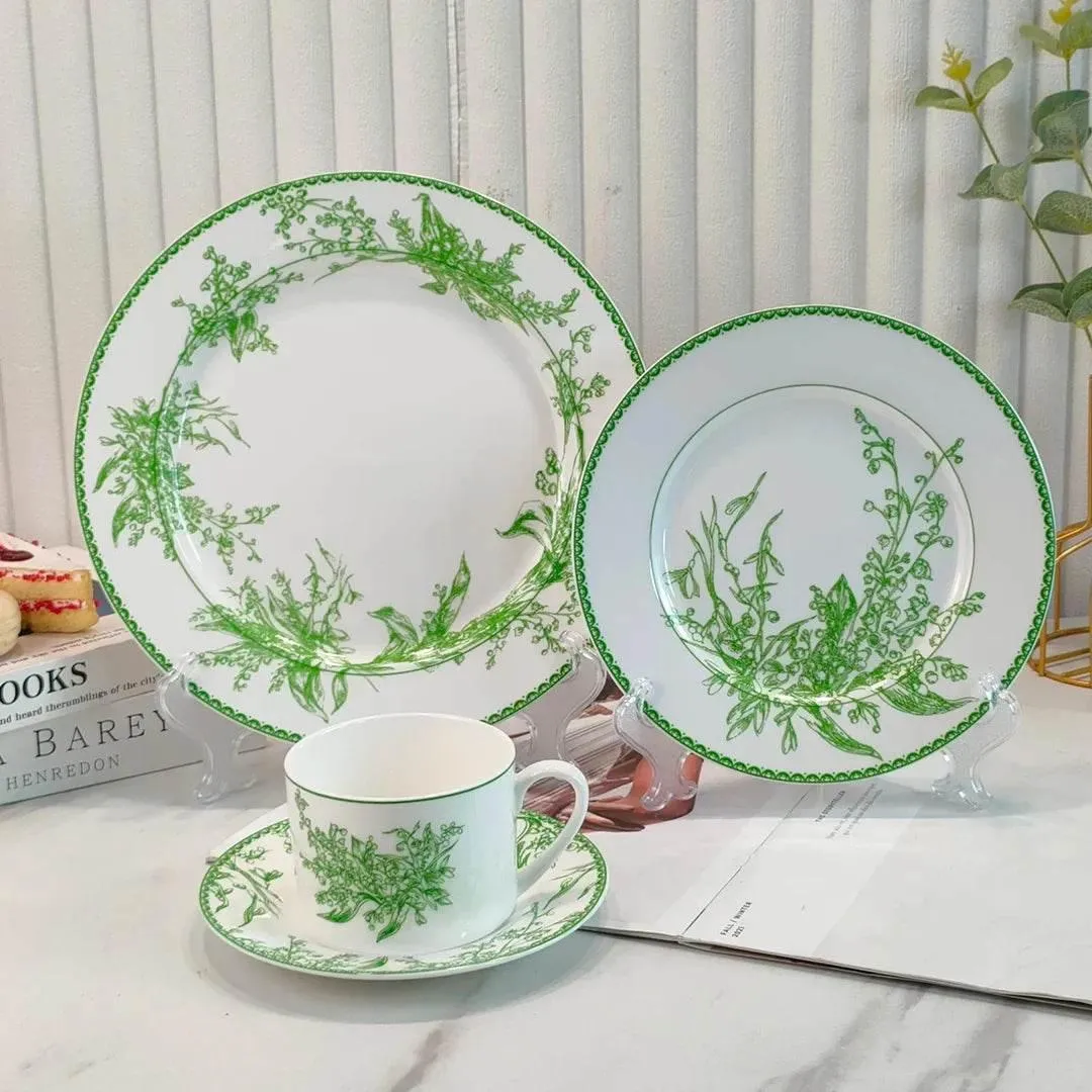 Lily of The Valley Bone China Set - Elegant Floral Dinnerware