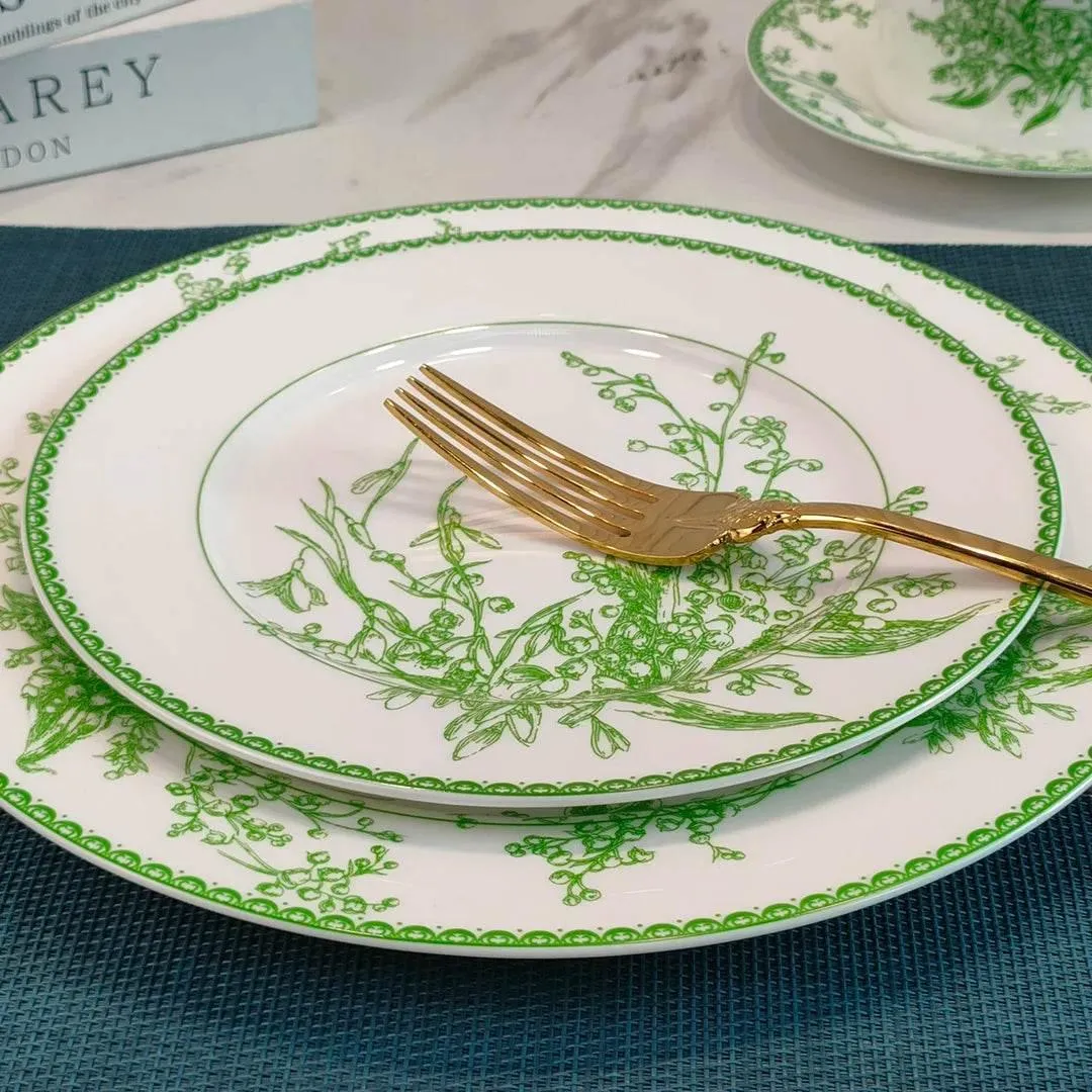 Lily of The Valley Bone China Set - Elegant Floral Dinnerware