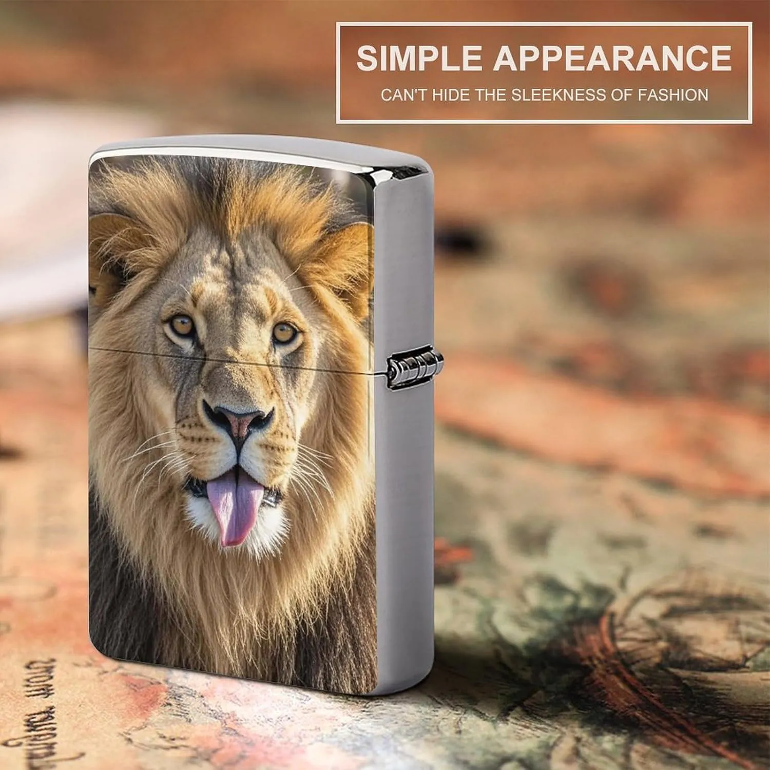 Lion Sticks Out Tongue Lighter Case Waterproof Lighter Sleeve Lighters Protective Cover with Graffiti Design