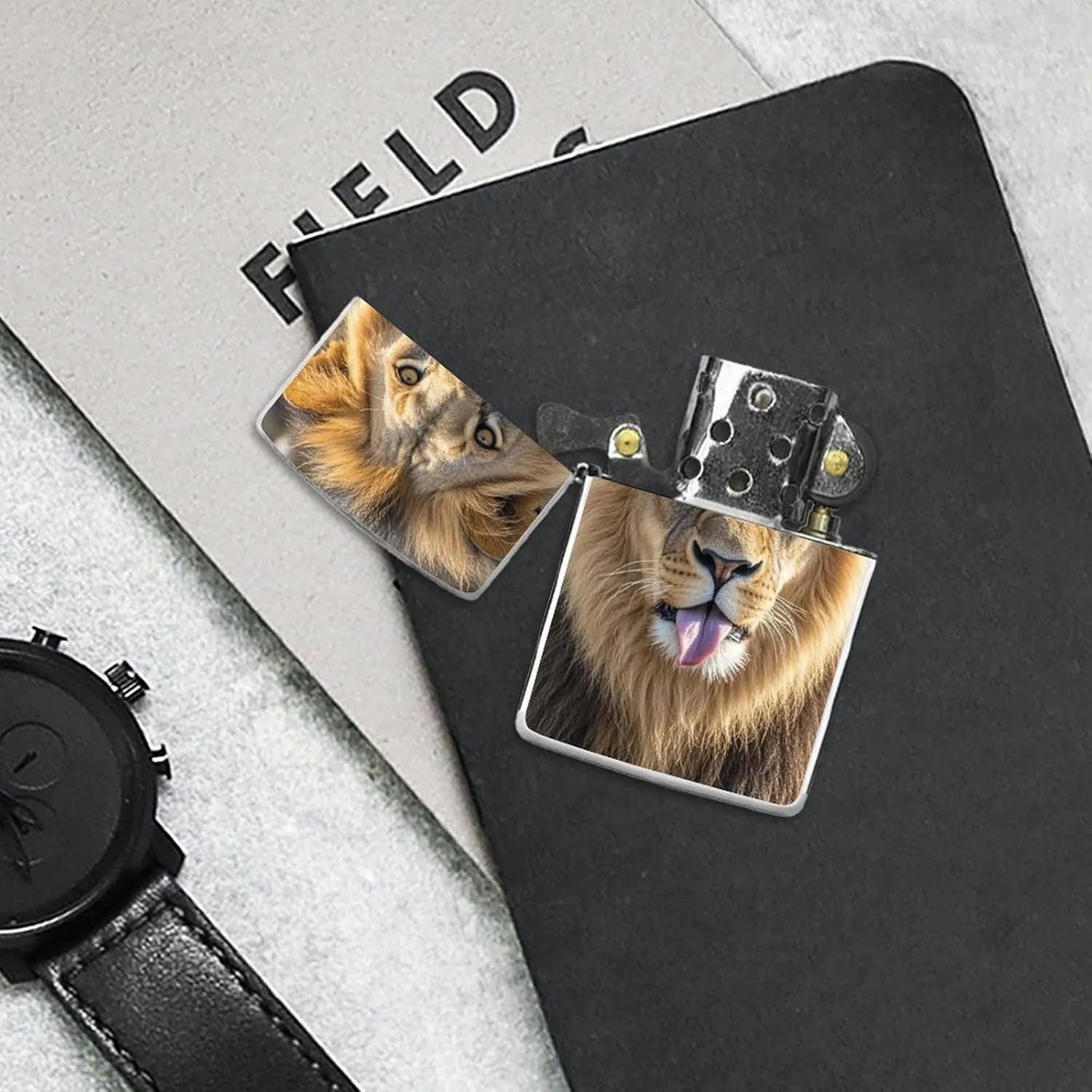 Lion Sticks Out Tongue Lighter Case Waterproof Lighter Sleeve Lighters Protective Cover with Graffiti Design
