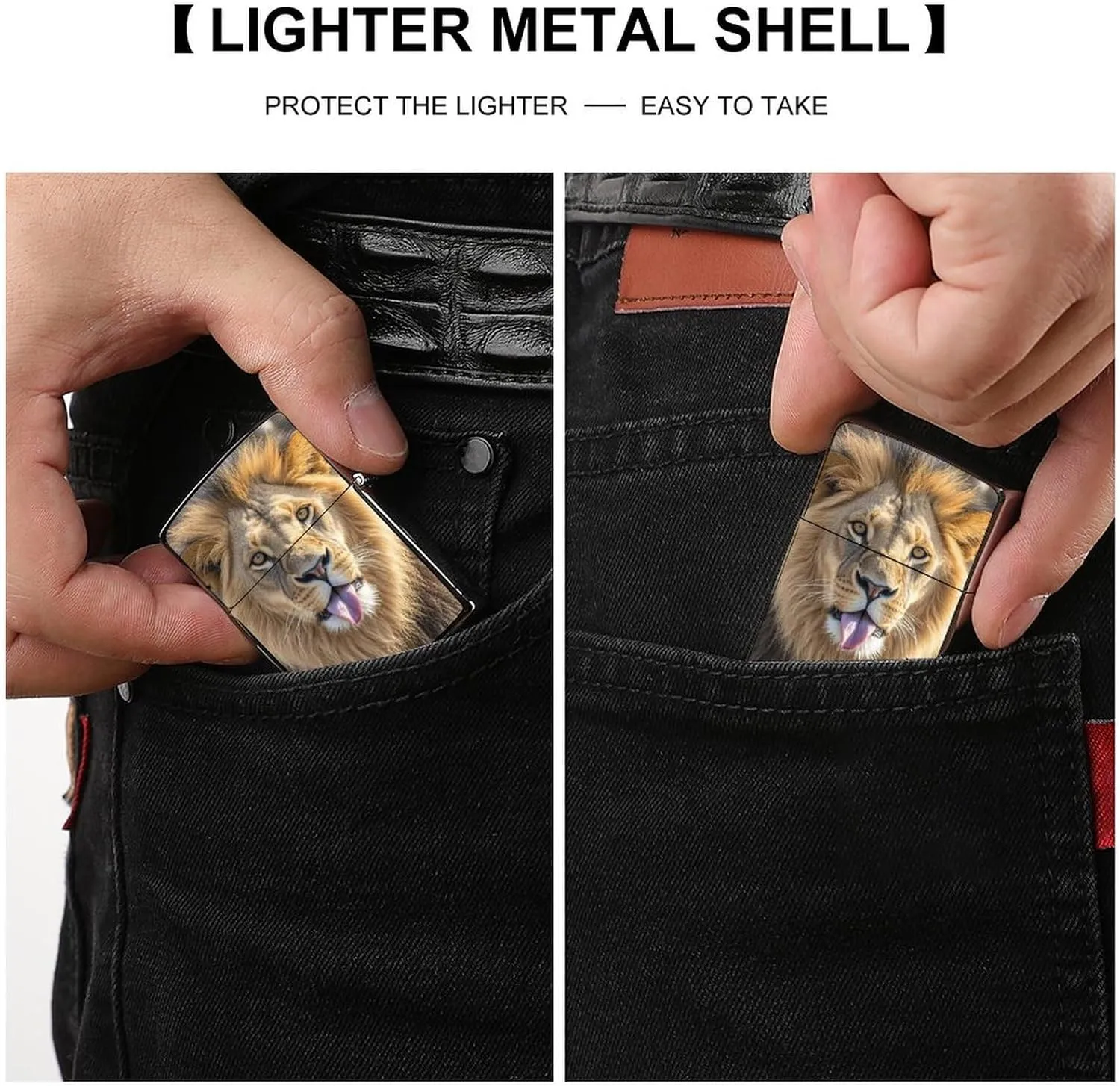 Lion Sticks Out Tongue Lighter Case Waterproof Lighter Sleeve Lighters Protective Cover with Graffiti Design