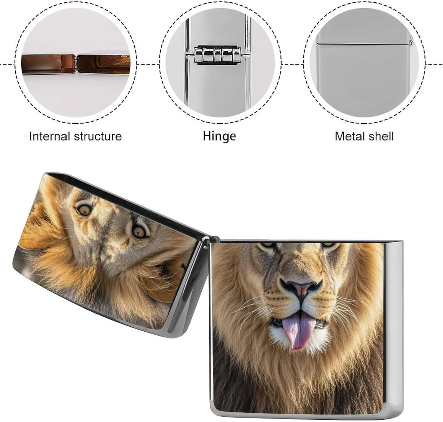 Lion Sticks Out Tongue Lighter Case Waterproof Lighter Sleeve Lighters Protective Cover with Graffiti Design