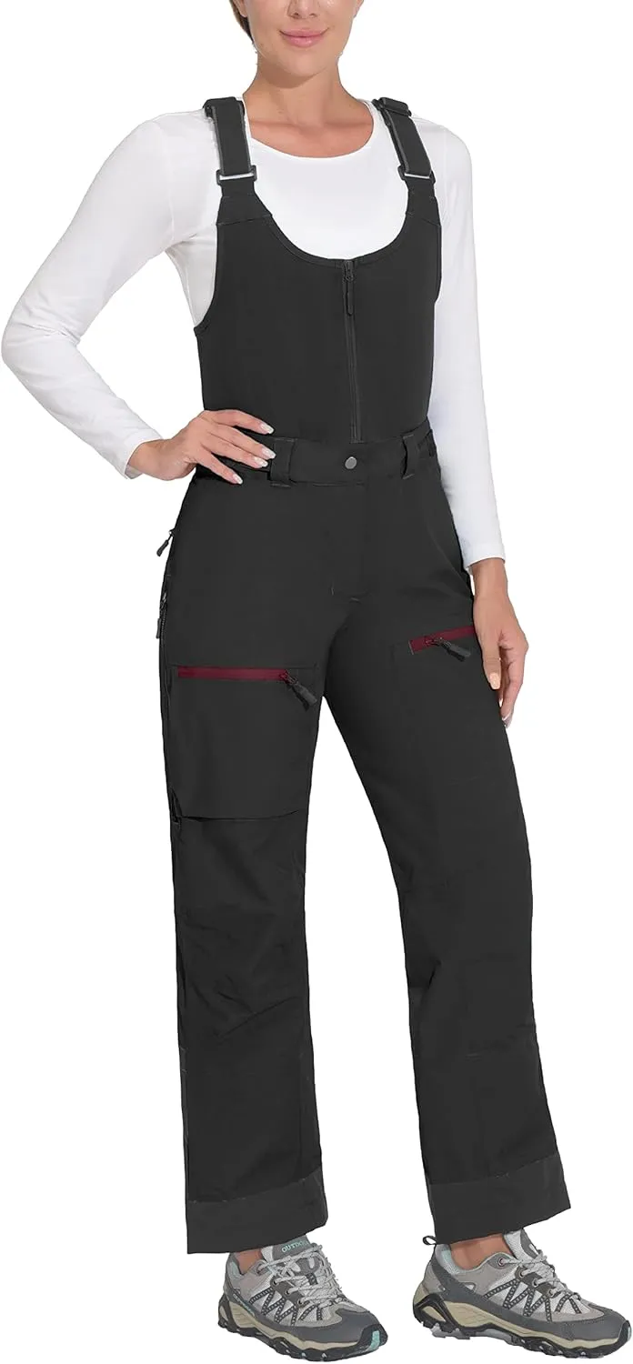 Little Donkey Andy Women's Waterproof Snow Ski Bib Pants Winter Snowboard Overalls Ripstop Snowpants for Fishing Outdoor