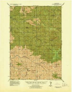 Lookout MTN WA topo map, 1:62500 Scale, 15 X 15 Minute, Historical, 1940, 22 x 17 in