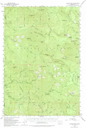 Lookout MTN WA topo map, 1:62500 Scale, 15 X 15 Minute, Historical, 1953, Updated 1975, 22 x 17 in