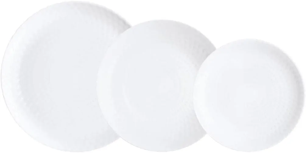 Luminarc Pampille White Opal Dinnerware Set 18 Pieces - 6 People White