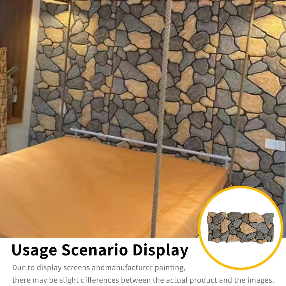 Lumizone High-Density Polyurethane Faux Stone Siding Panels for Interior Exterior Decor Covering Rock Panel PU Chaos Stone NO.2 (3, A-2, 47.24"×22.04")