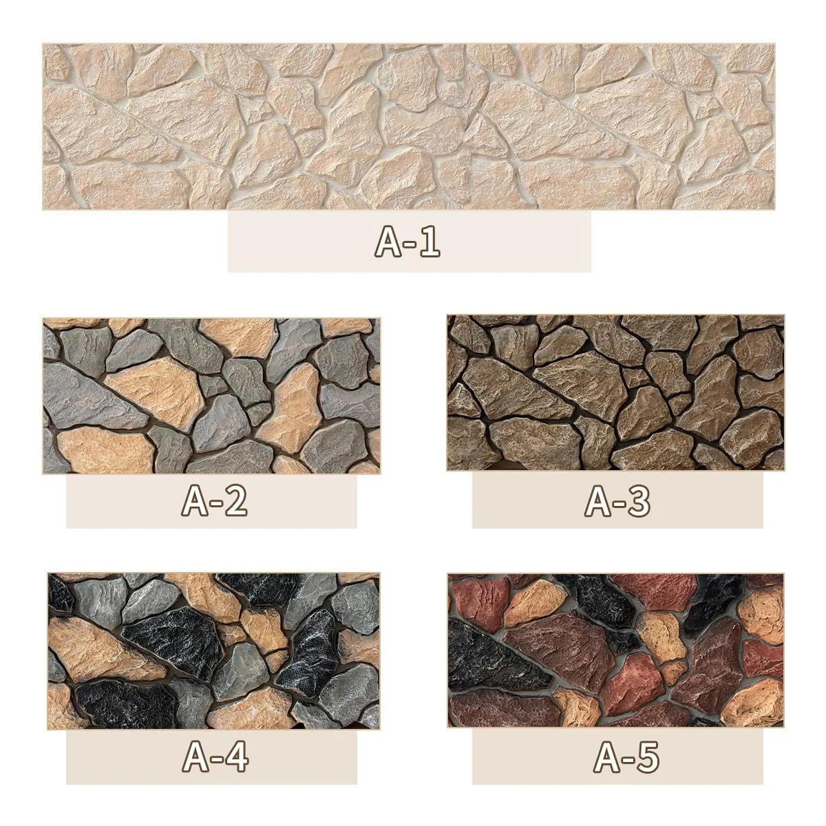 Lumizone High-Density Polyurethane Faux Stone Siding Panels for Interior Exterior Decor Covering Rock Panel PU Chaos Stone NO.2 (3, A-2, 47.24"×22.04")