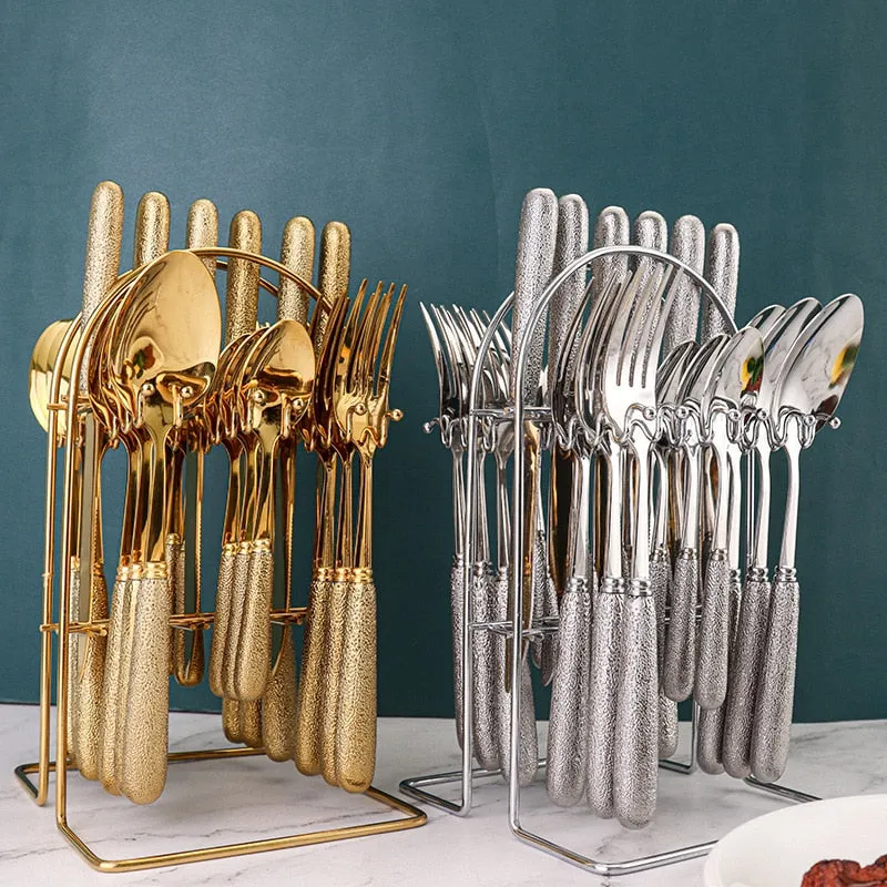 Lux Titanium Bistro Flatware Set