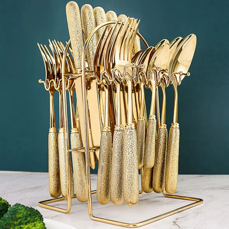 Lux Titanium Bistro Flatware Set