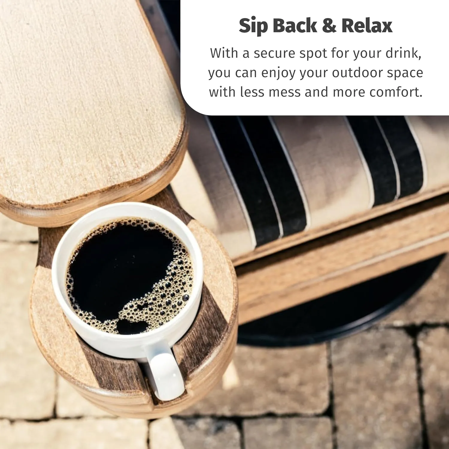 LuxCraft Adirondack Chair Cup Holder Attachment for Outdoor Lounge Furniture, Stationary Drink Holder for Swings, Gliders, Bench, Deck or Camping Chair - Amish Made in America (Antique Mahogany)
