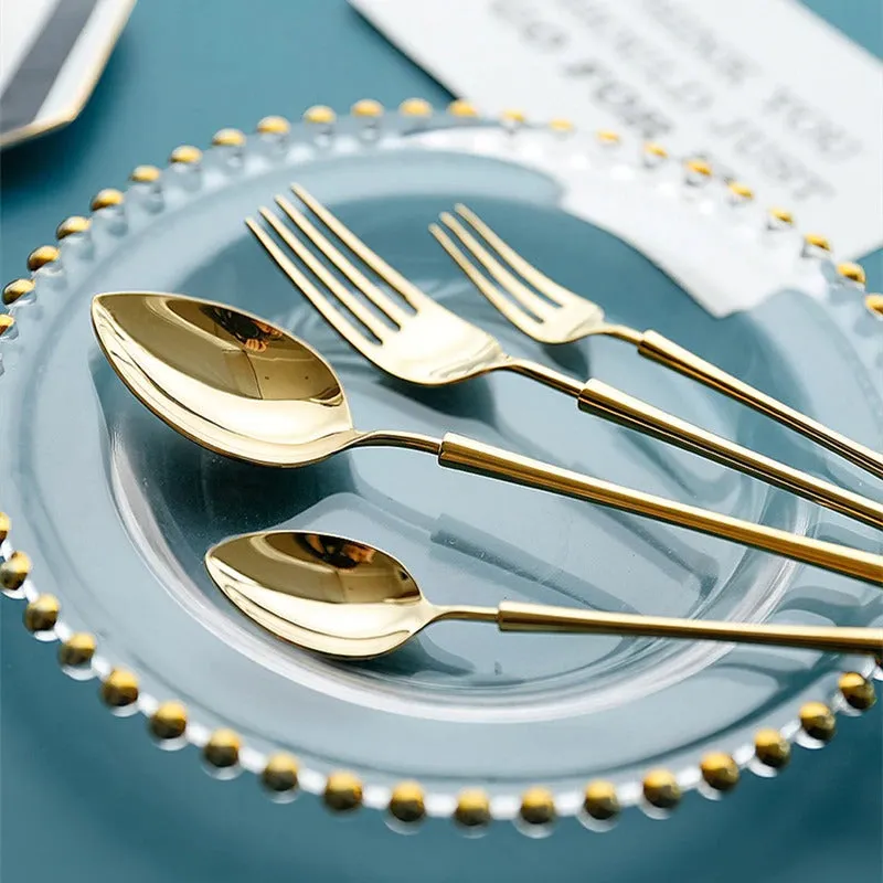 Luxe Gold Titanium Flatware Set