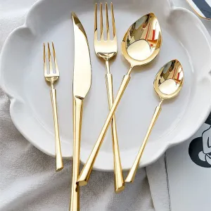 Luxe Gold Titanium Flatware Set
