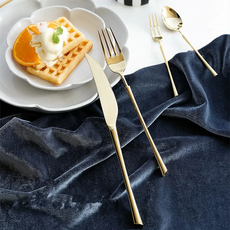 Luxe Gold Titanium Flatware Set