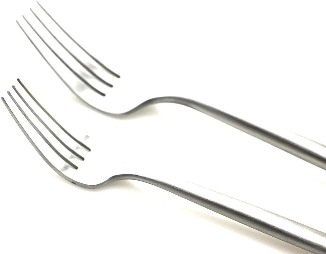 Luxury Silverware Royal Cutlery Set - 24 Pieces Flatware Set - Service For 4 Silver 18/10 Stainless Steel - Matte Finish with Drinking Straw