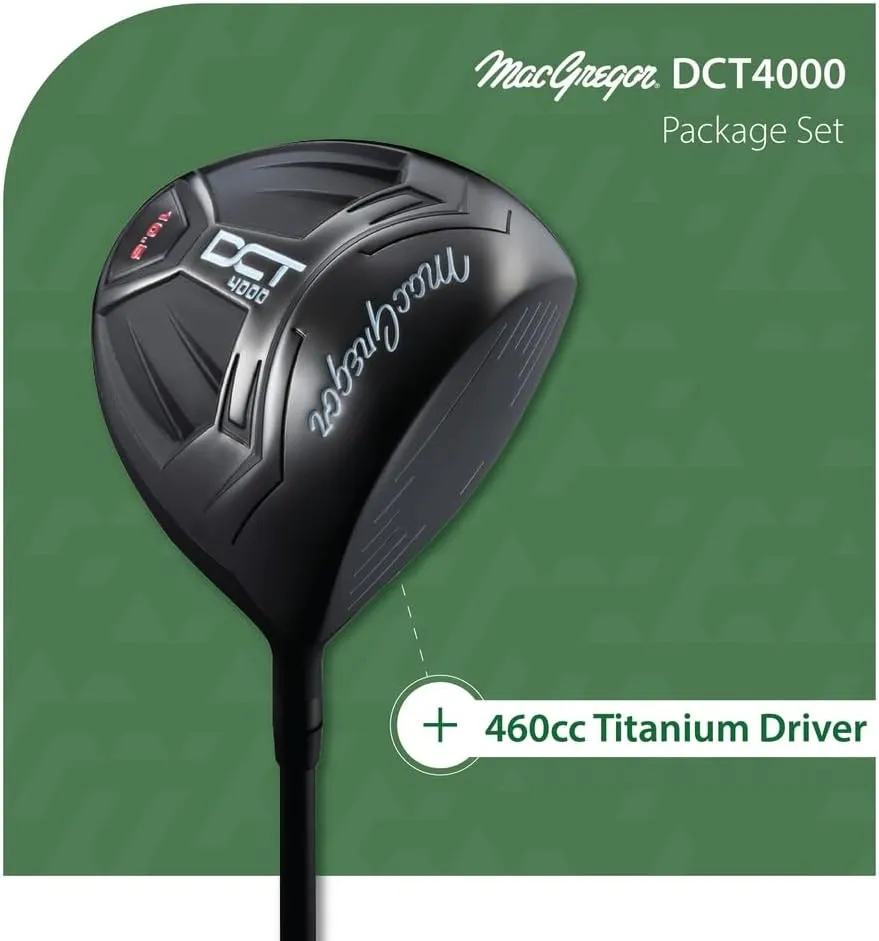 MacGregor Golf DCT4000 Golf Clubs Set with Bag, Mens Right Hand (9 Clubs / 13 Pieces)