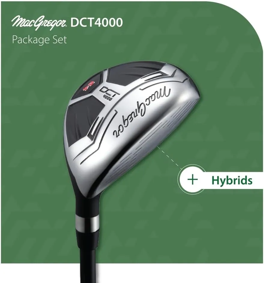 MacGregor Golf DCT4000 Golf Clubs Set with Bag, Mens Right Hand (9 Clubs / 13 Pieces)