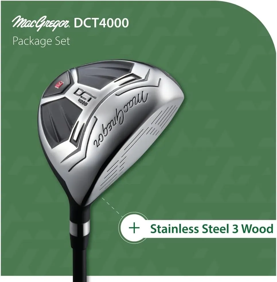 MacGregor Golf DCT4000 Golf Clubs Set with Bag, Mens Right Hand (9 Clubs / 13 Pieces)
