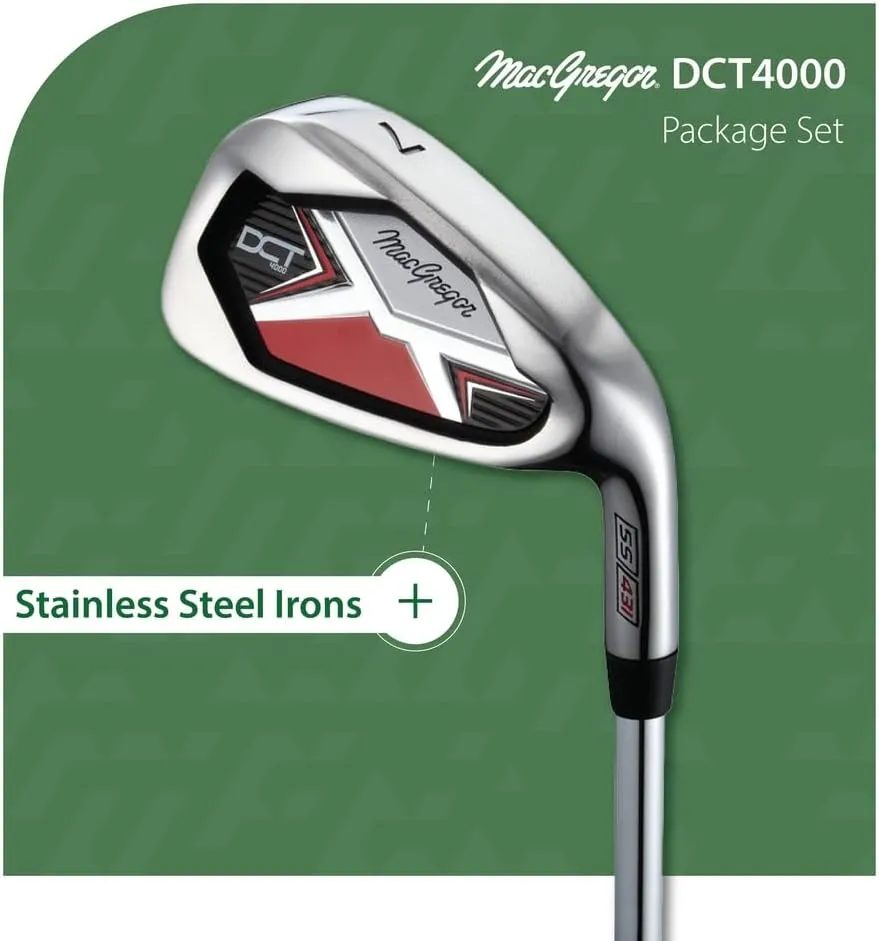 MacGregor Golf DCT4000 Golf Clubs Set with Bag, Mens Right Hand (9 Clubs / 13 Pieces)