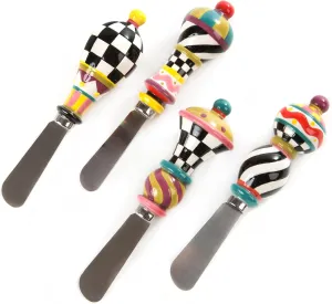 MACKENZIE-CHILDS Jubilee Canapé Knife Set, Stainless-Steel Charcuterie Knife Set, Set of 4