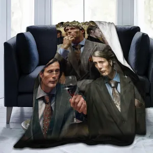Mads Mikkelsen Blanket Flannel Fleece Printed Throw Blankets Ultra Soft Micro Warm Blanket for All Season Bedding Chair Sofa Couch Bed 50"x40"