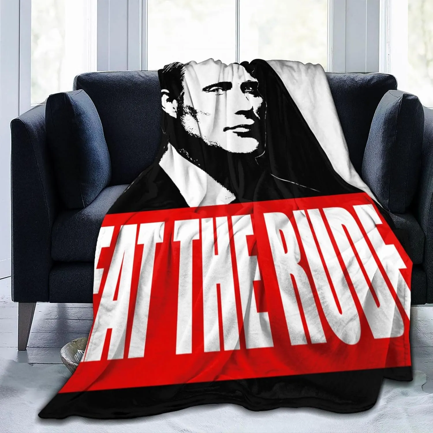 Mads Mikkelsen Blanket Flannel Fleece Printed Throw Blankets Ultra Soft Micro Warm Blanket for All Season Bedding Chair Sofa Couch Bed 50"x40"