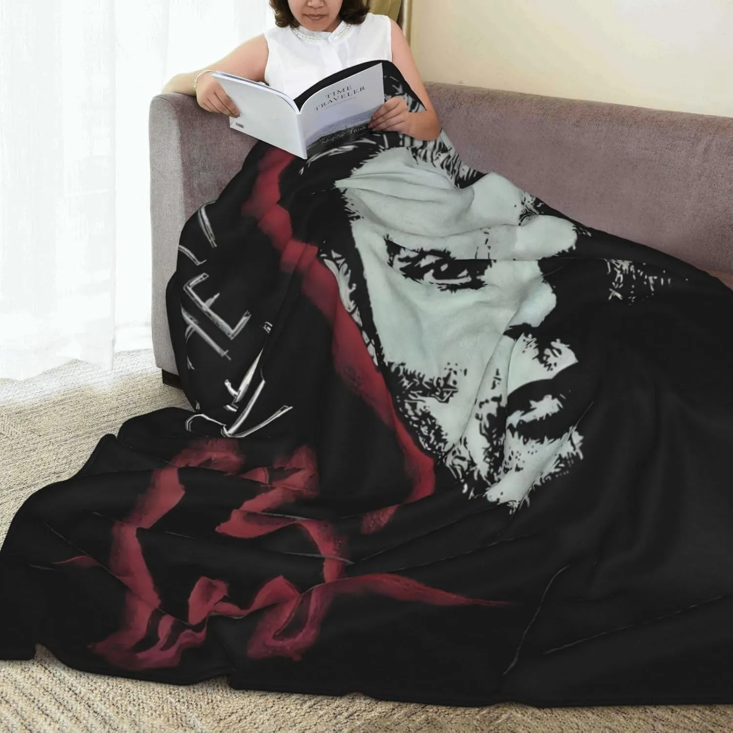 Mads Mikkelsen Blanket Flannel Fleece Printed Throw Blankets Ultra Soft Micro Warm Blanket for All Season Bedding Chair Sofa Couch Bed 50"x40"