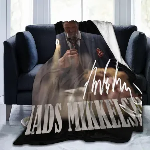 Mads Mikkelsen Blanket Flannel Fleece Printed Throw Blankets Ultra Soft Micro Warm Blanket for All Season Bedding Chair Sofa Couch Bed 50"x40"