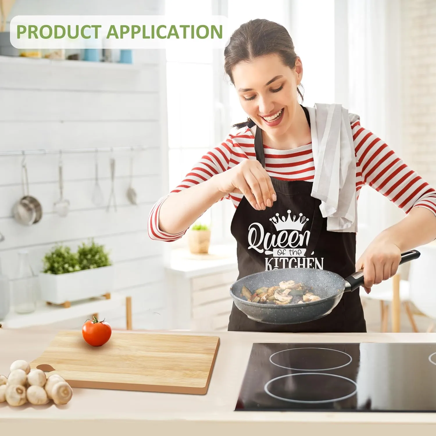 Mama Gifts, Mothers Day Mom Gift Idea, Gift for Mom Wooden Cutting Board with Cooking Utensils Set with Apron Set, Happy Mothers Day Mom Kitchen Present