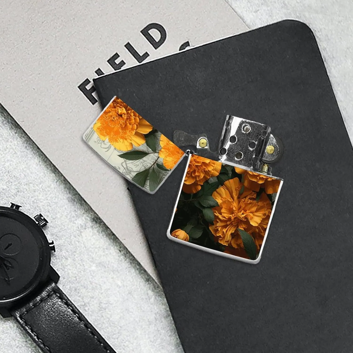MarigoldLighter Case Waterproof Lighter Sleeve Lighters Protective Cover with Graffiti Design
