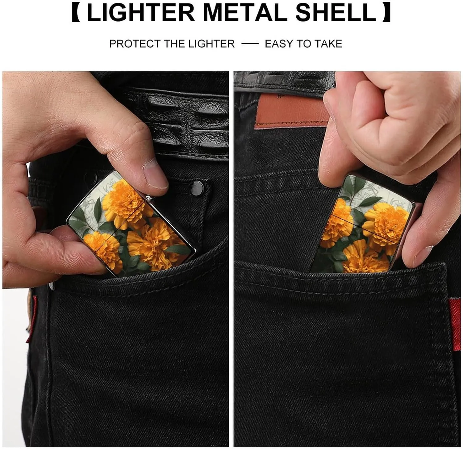 MarigoldLighter Case Waterproof Lighter Sleeve Lighters Protective Cover with Graffiti Design