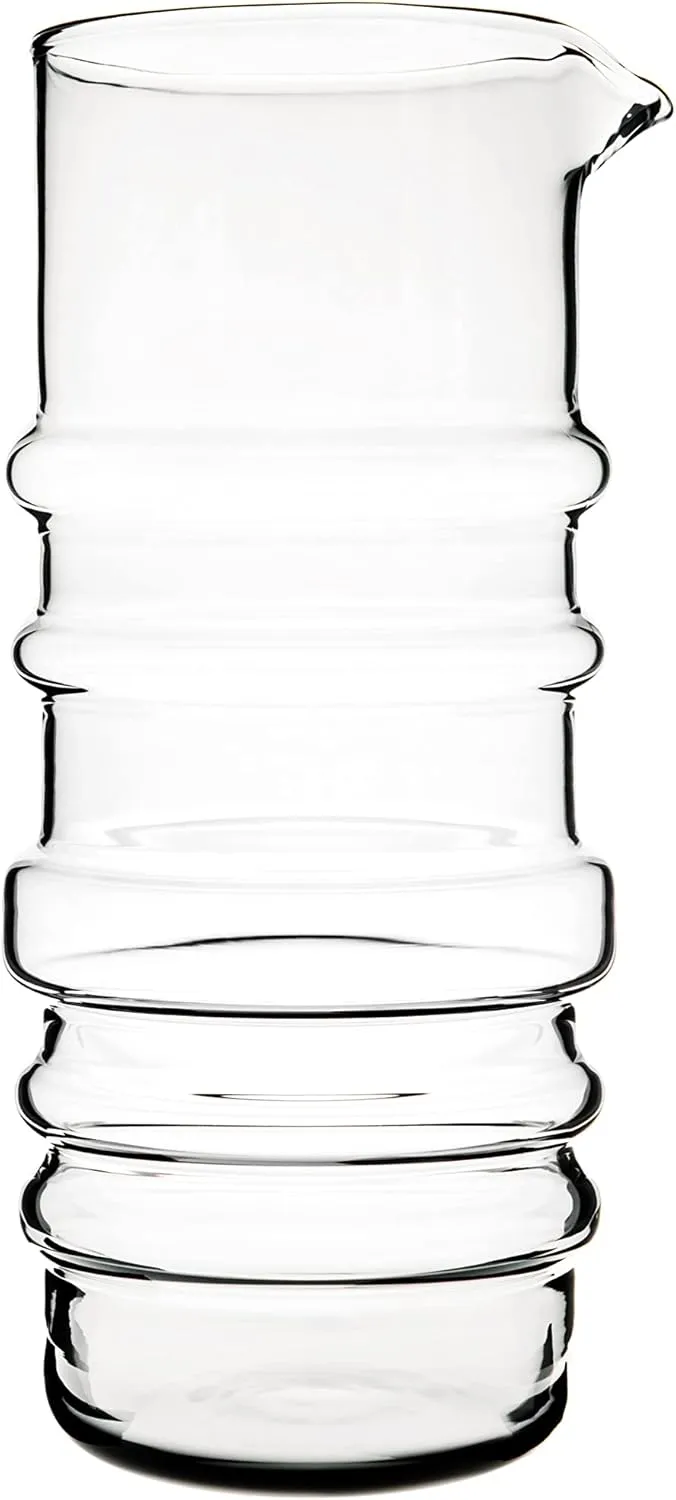 MARIMEKKO Sukat Makkaralla Glass Pitcher — Refine Your Kitchen Décor with Our Iconic Clear Glassware — Stylish & Mouth-Blown Pitcher with Spout (1 Liter)