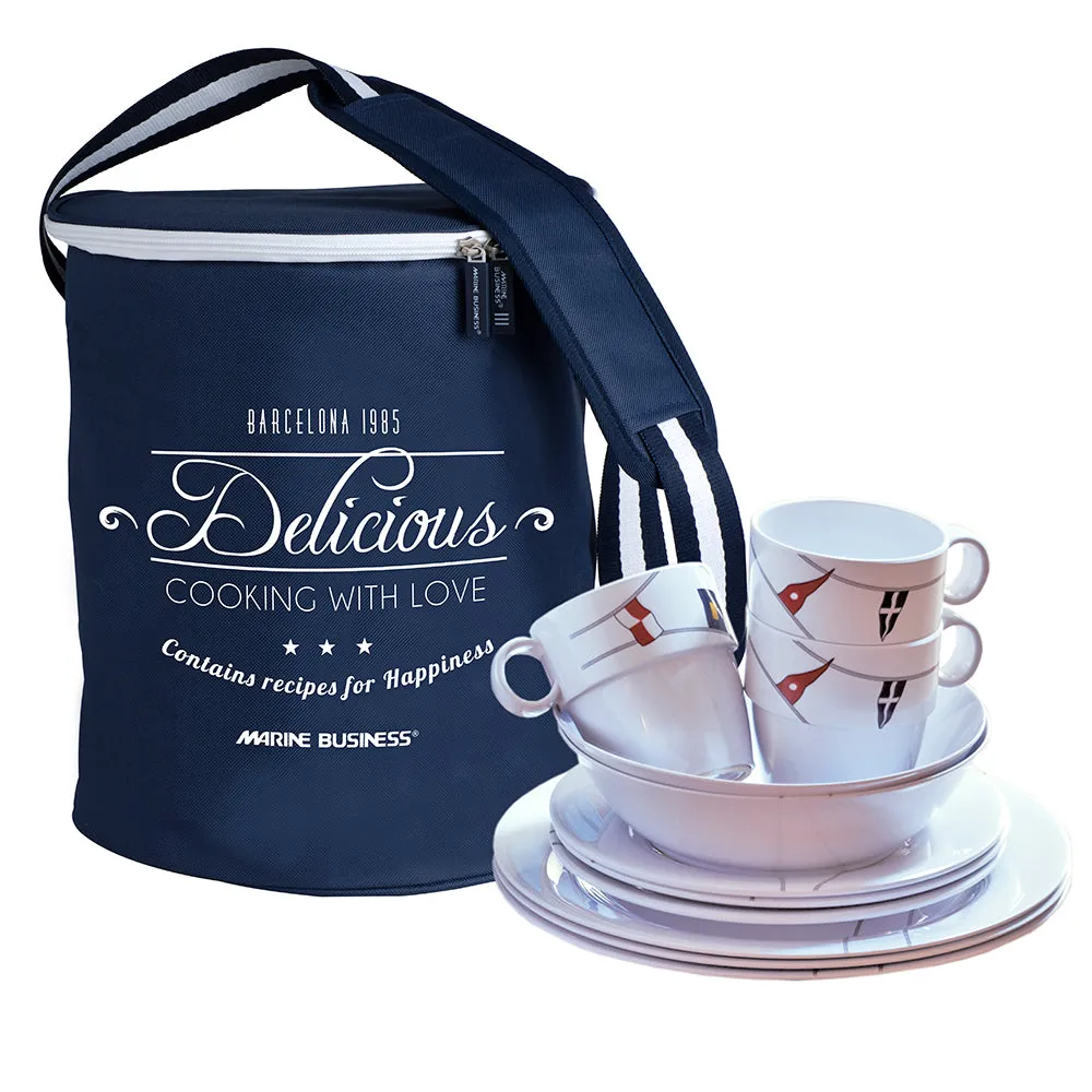 Marine Business Tableware - Tableware Set & Basket - REGATA (24 Piece) - Melamine