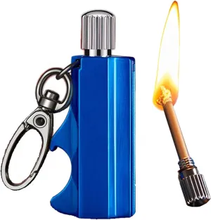 Match Kerosene Lighter with Bottle Opener Metal Keychain Lighter Reusable Waterproof Match Lighter for Camping, Hiking, Traveling, Men's Gift(D)