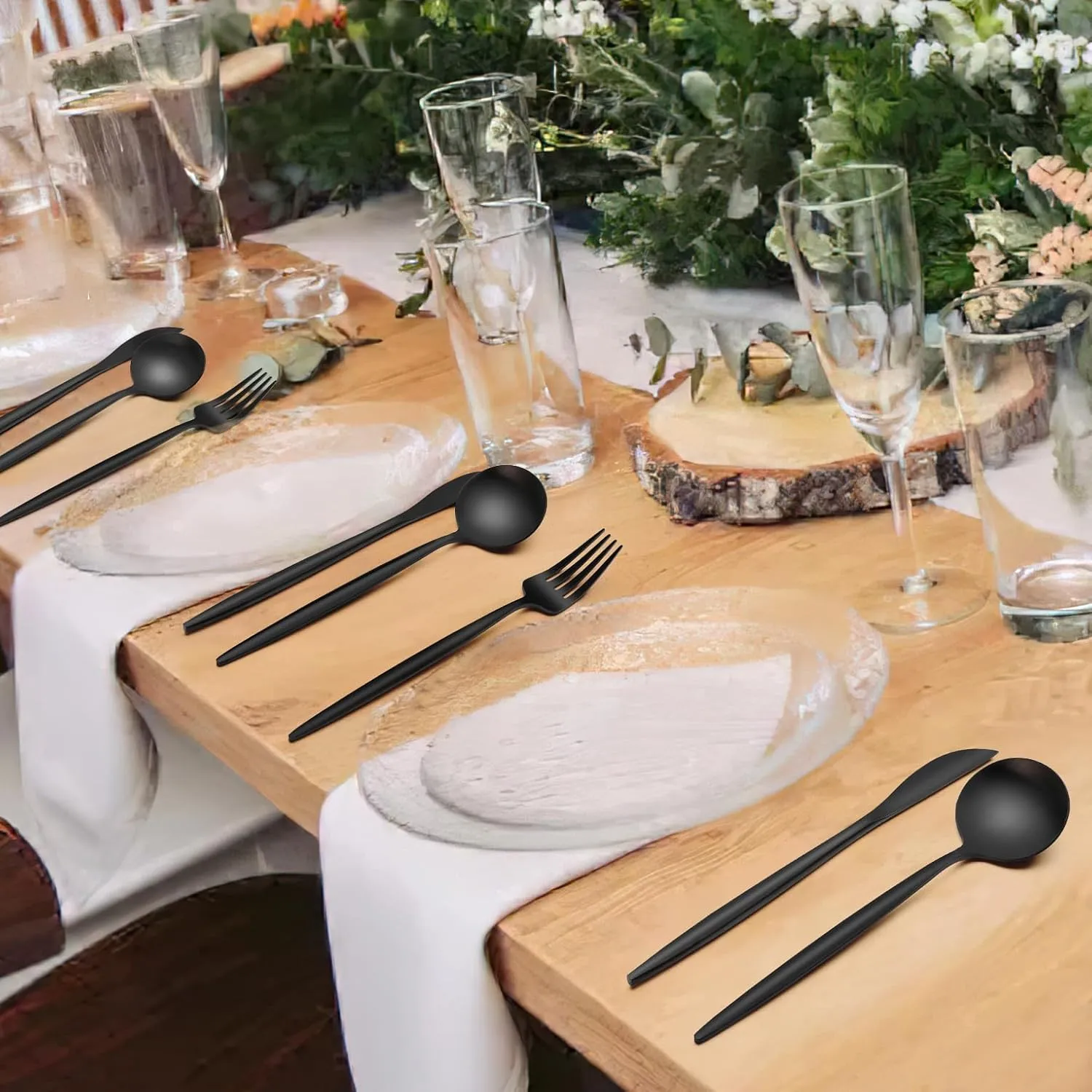Matte Black Silverware Set 30 Piece, Wildone Stainless Steel Flatware Set Service for 6, Cutlery Utensil Sets for Home Restaurant, Include Knife Fork Spoon Set, Dishwasher Safe