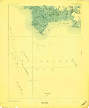 Maurice Cove NJ topo map, 1:62500 Scale, 15 X 15 Minute, Historical, 1891, Updated 1891, 20.3 x 16.7 in