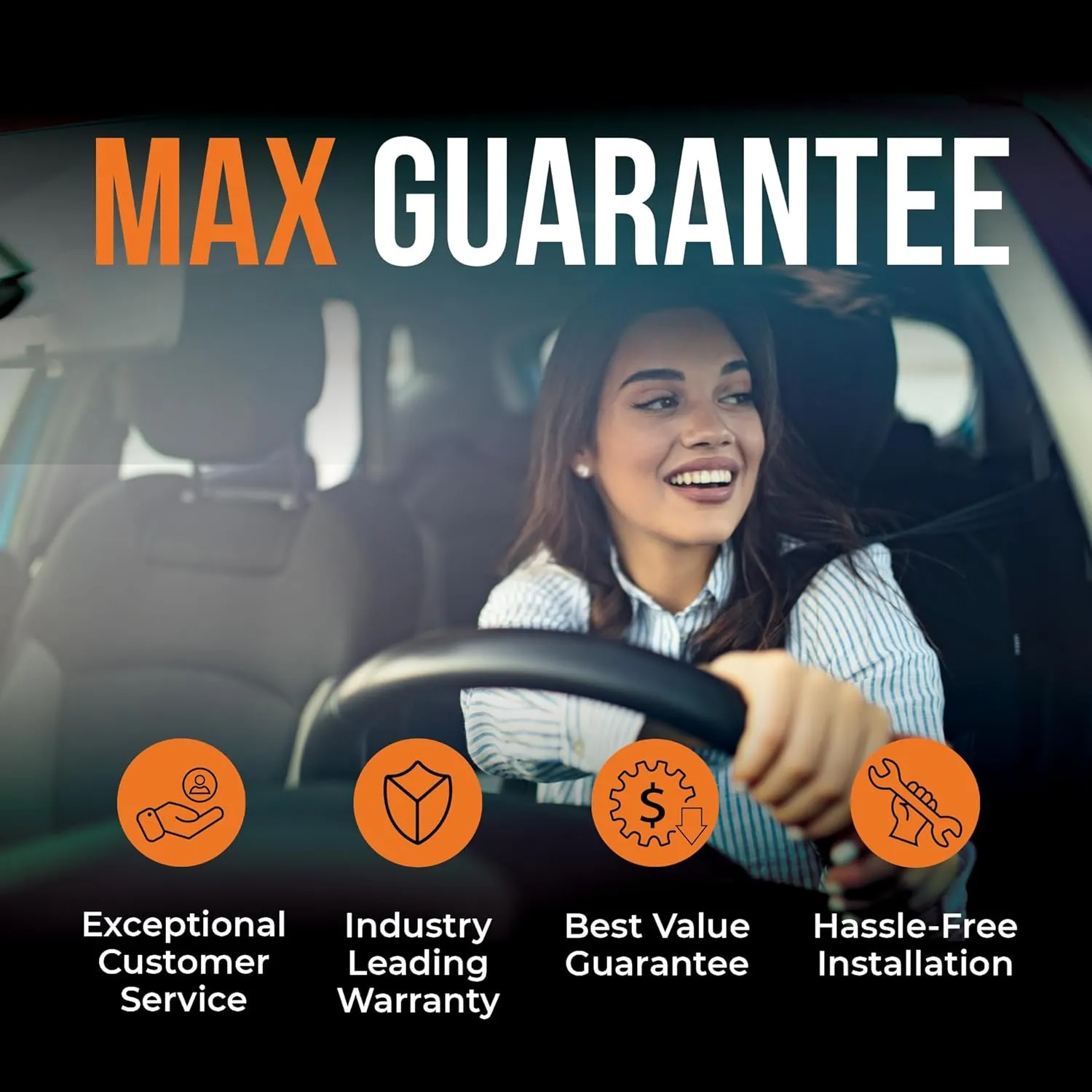 Max Advanced Brakes Rear Brake Pad Compatible With 1995-1999 2000 2001 2002 2003 2004 2005 2006 2007 2008 2009 2010 2011 2012 Eclipse w/ 3.8 V6 Engine Galant Ralliart, Carbon Ceramic Pad w/Hardware