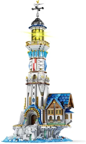 Medieval Lighthouse Building Kit with Lights, Collectible Architecture Model for Home Decor, Ideas Display Gift for Adult Boys Girls(66028)