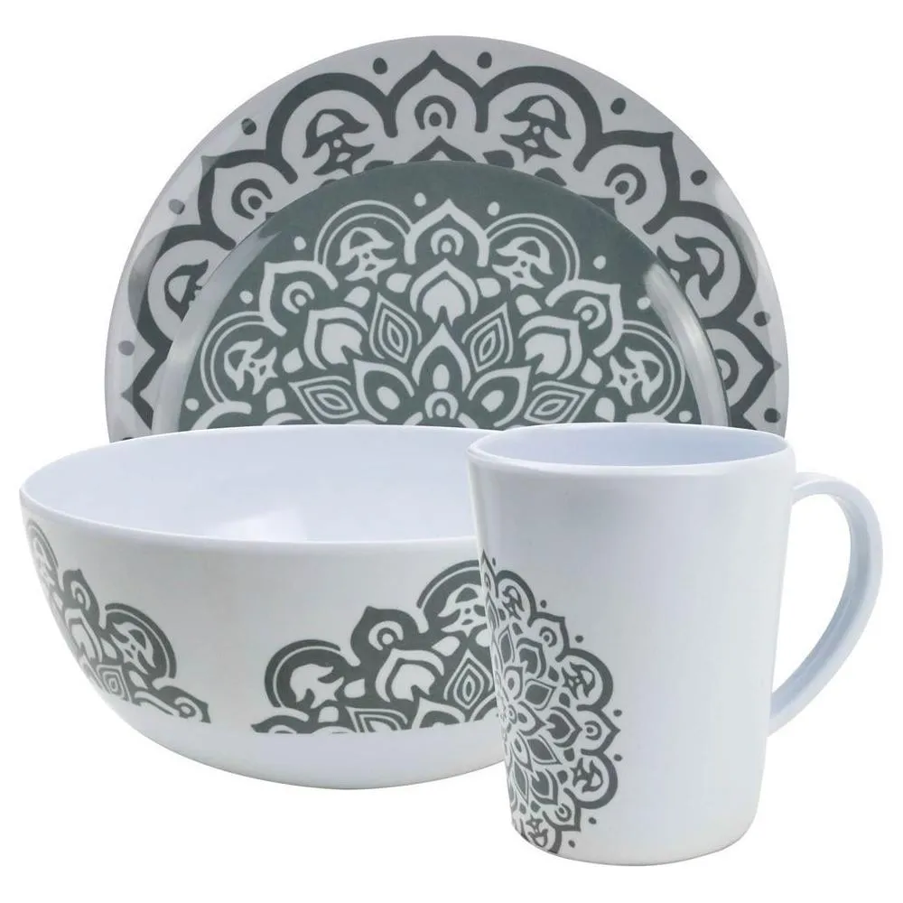 Melamine Mandala Tableware 16pc