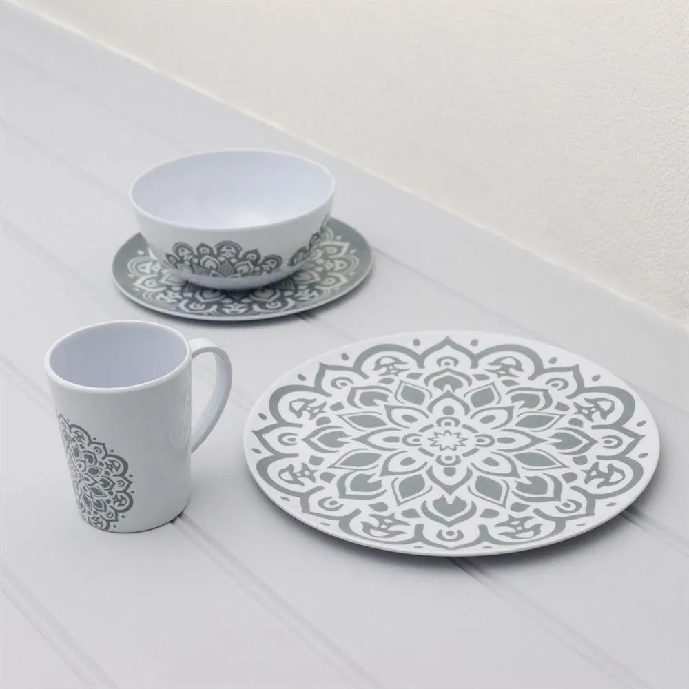 Melamine Mandala Tableware 16pc