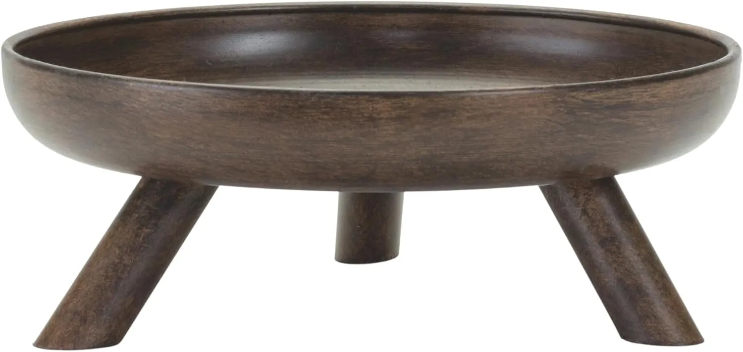Melrose Bowl with Legs, 7.75-inch Diameter, Rustic Decorative Tableware, Metal, Great for Cool Summer, Centerpiece