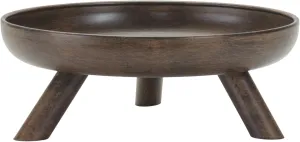 Melrose Bowl with Legs, 7.75-inch Diameter, Rustic Decorative Tableware, Metal, Great for Cool Summer, Centerpiece