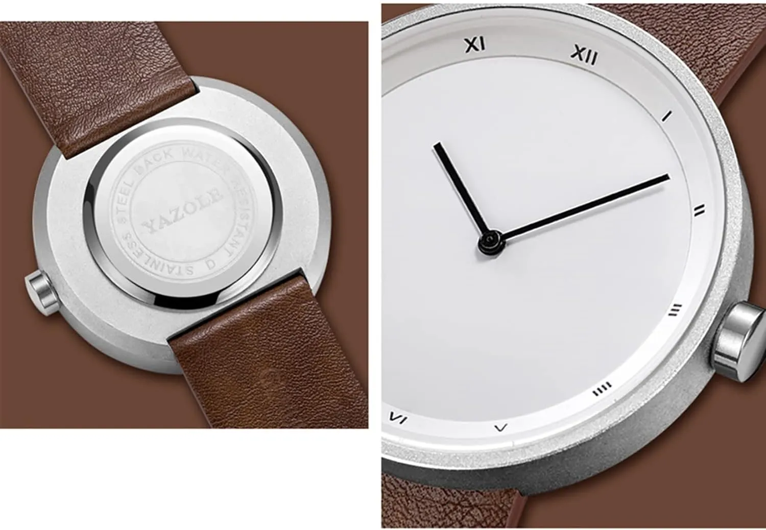 Men's and Women's Universal Watch Fashion Minimalist Style Large dial Quartz Belt Roman Numerals Waterproof Watch