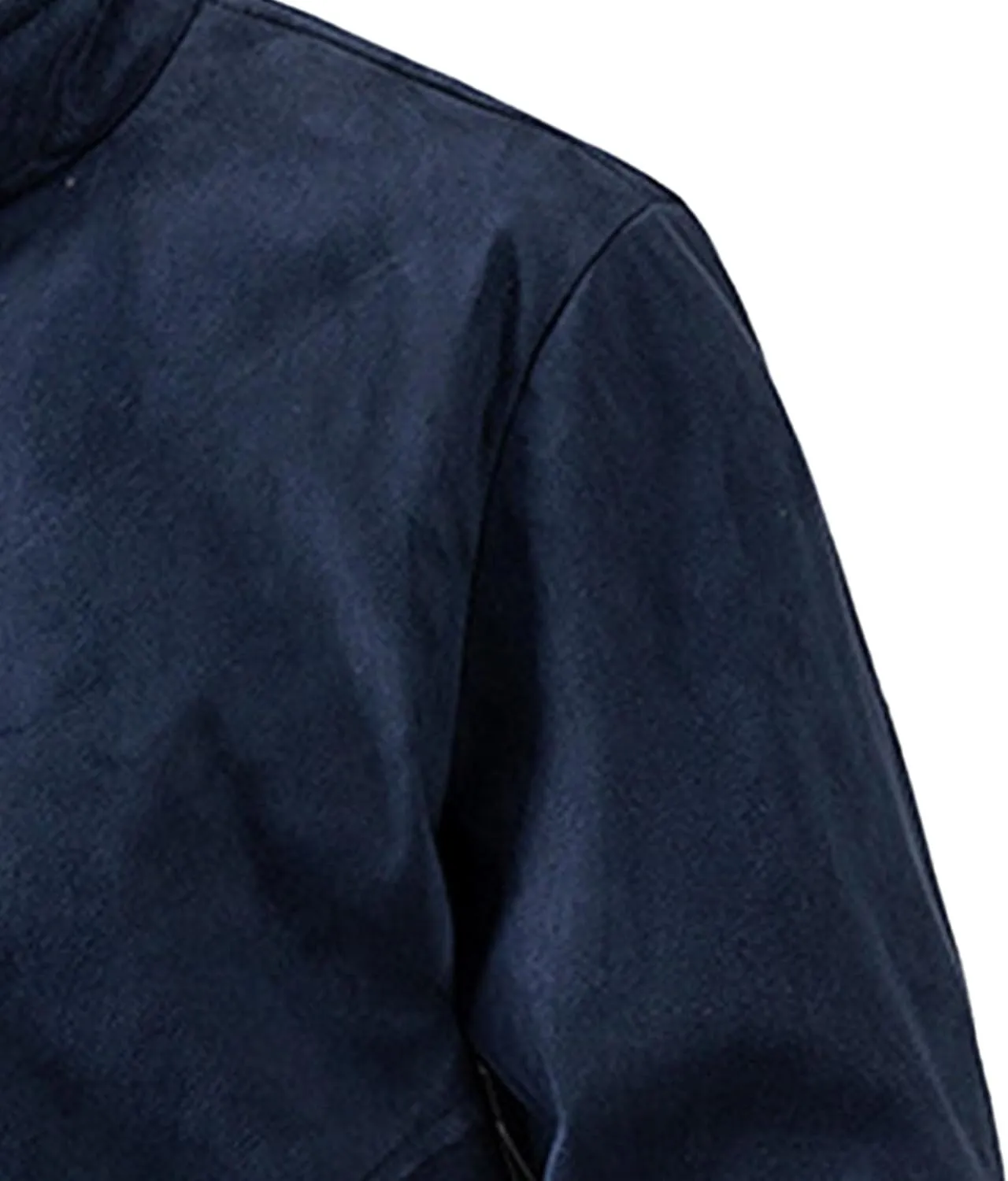 Men's Classic Leather Suede Jacket Stand Collar Soft Bomber Varsity Jackets Faux Suede Warm Vintage Men Coats