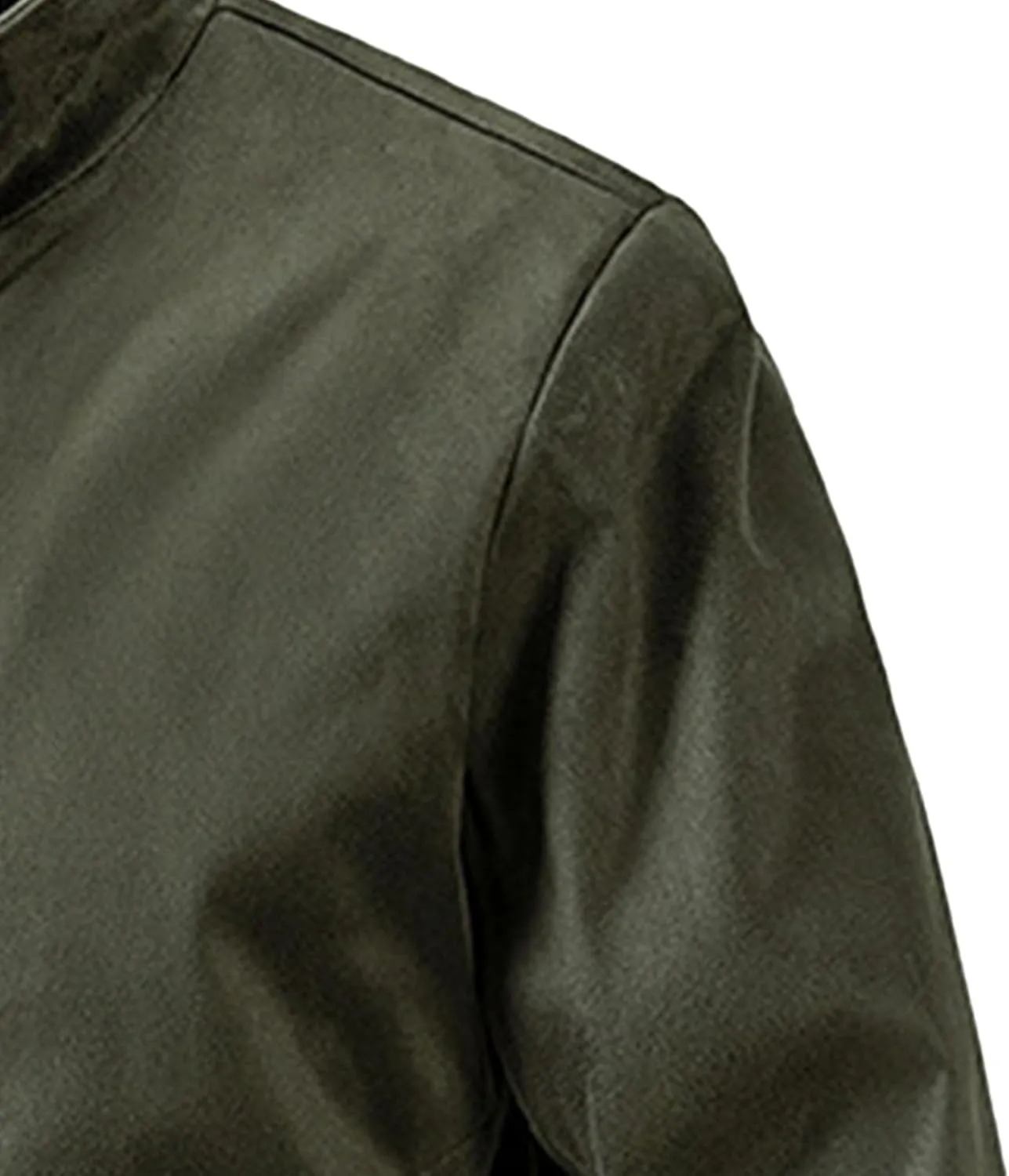 Men's Classic Leather Suede Jacket Stand Collar Soft Bomber Varsity Jackets Faux Suede Warm Vintage Men Coats