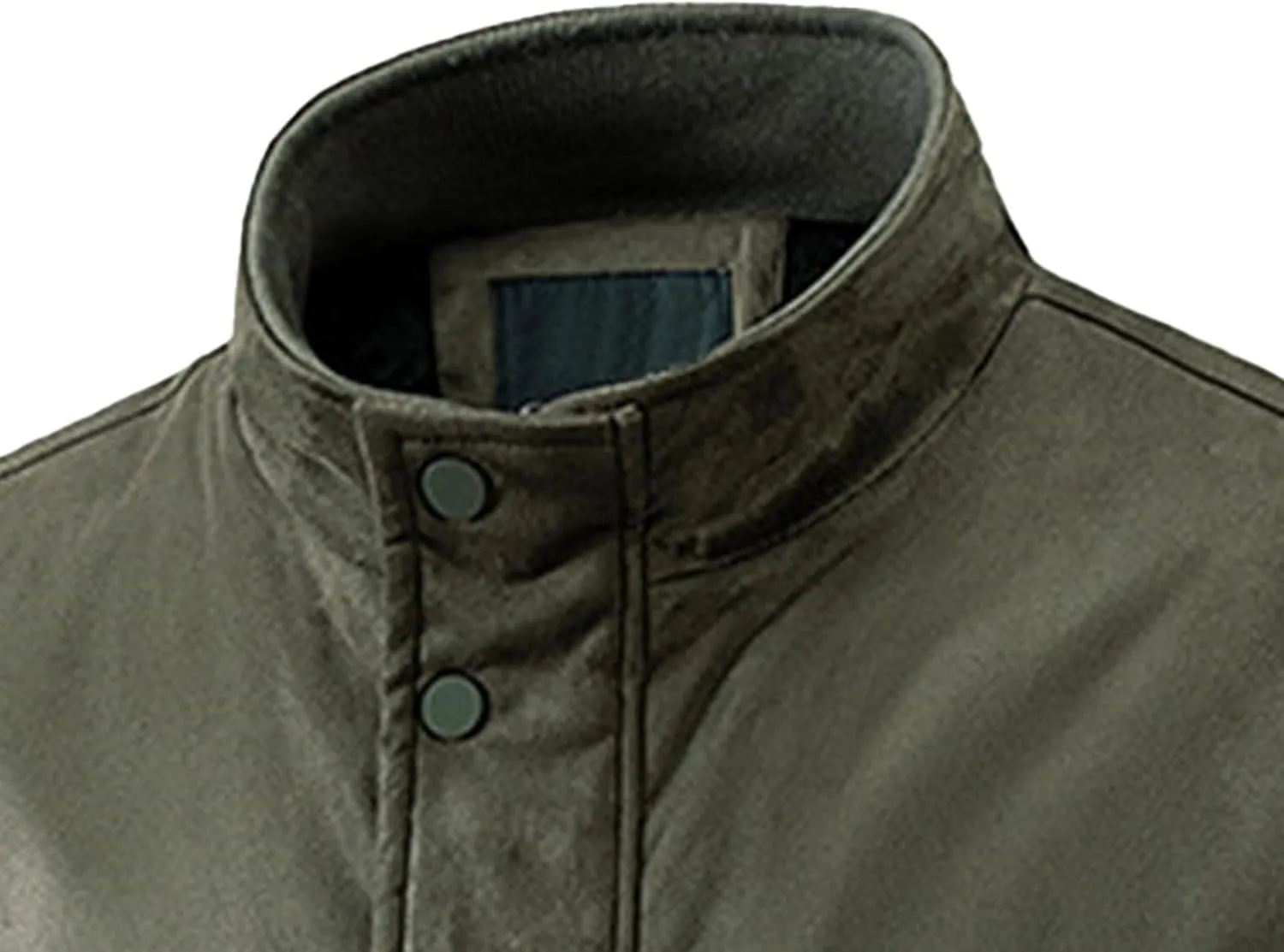 Men's Classic Leather Suede Jacket Stand Collar Soft Bomber Varsity Jackets Faux Suede Warm Vintage Men Coats