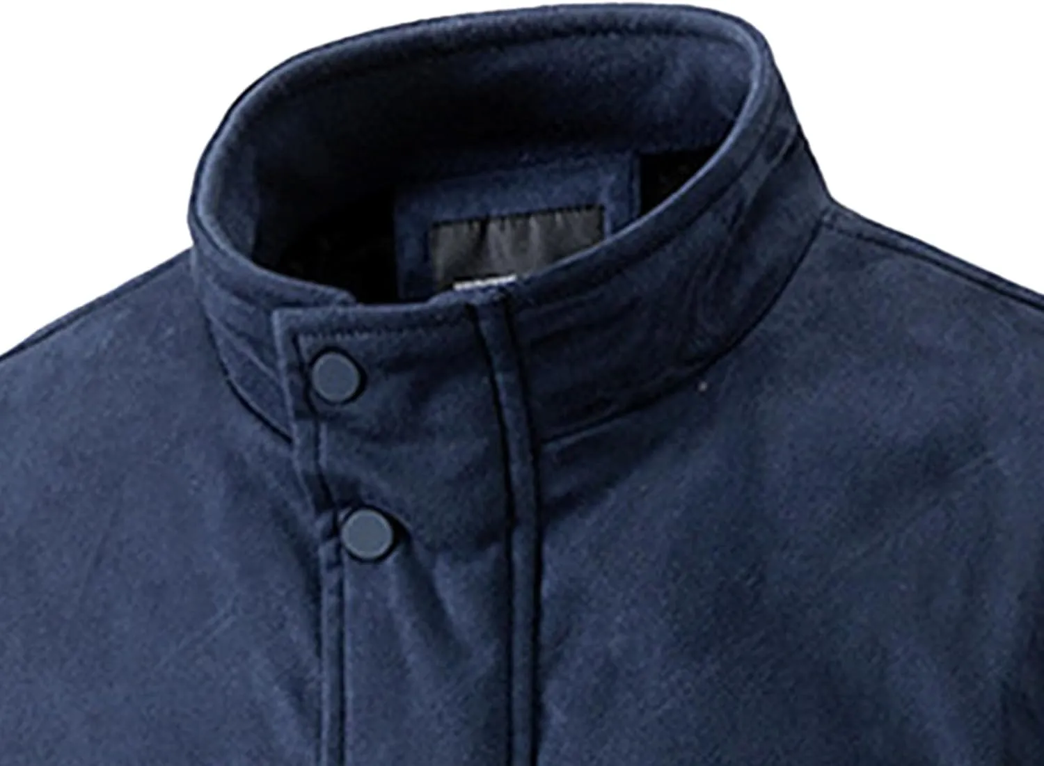 Men's Classic Leather Suede Jacket Stand Collar Soft Bomber Varsity Jackets Faux Suede Warm Vintage Men Coats