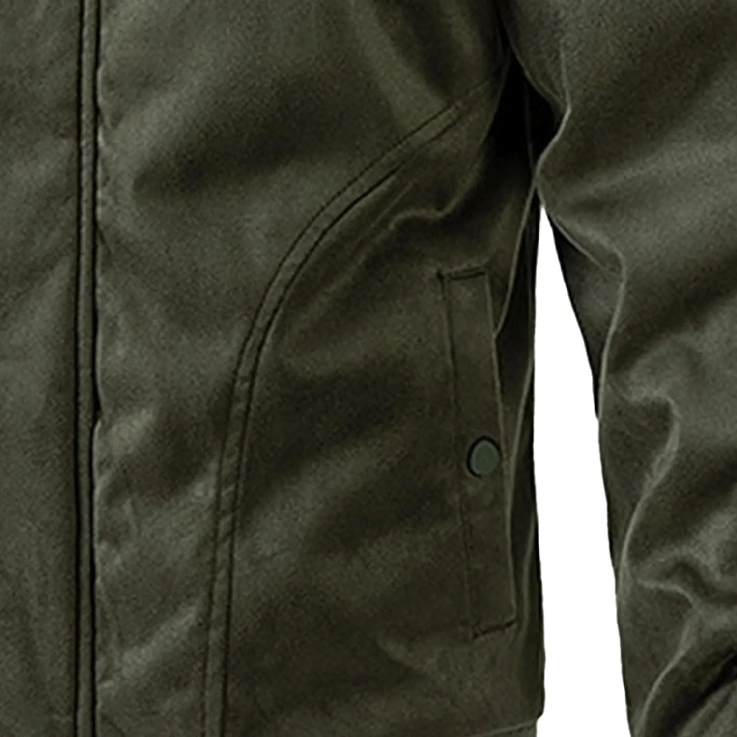 Men's Classic Leather Suede Jacket Stand Collar Soft Bomber Varsity Jackets Faux Suede Warm Vintage Men Coats
