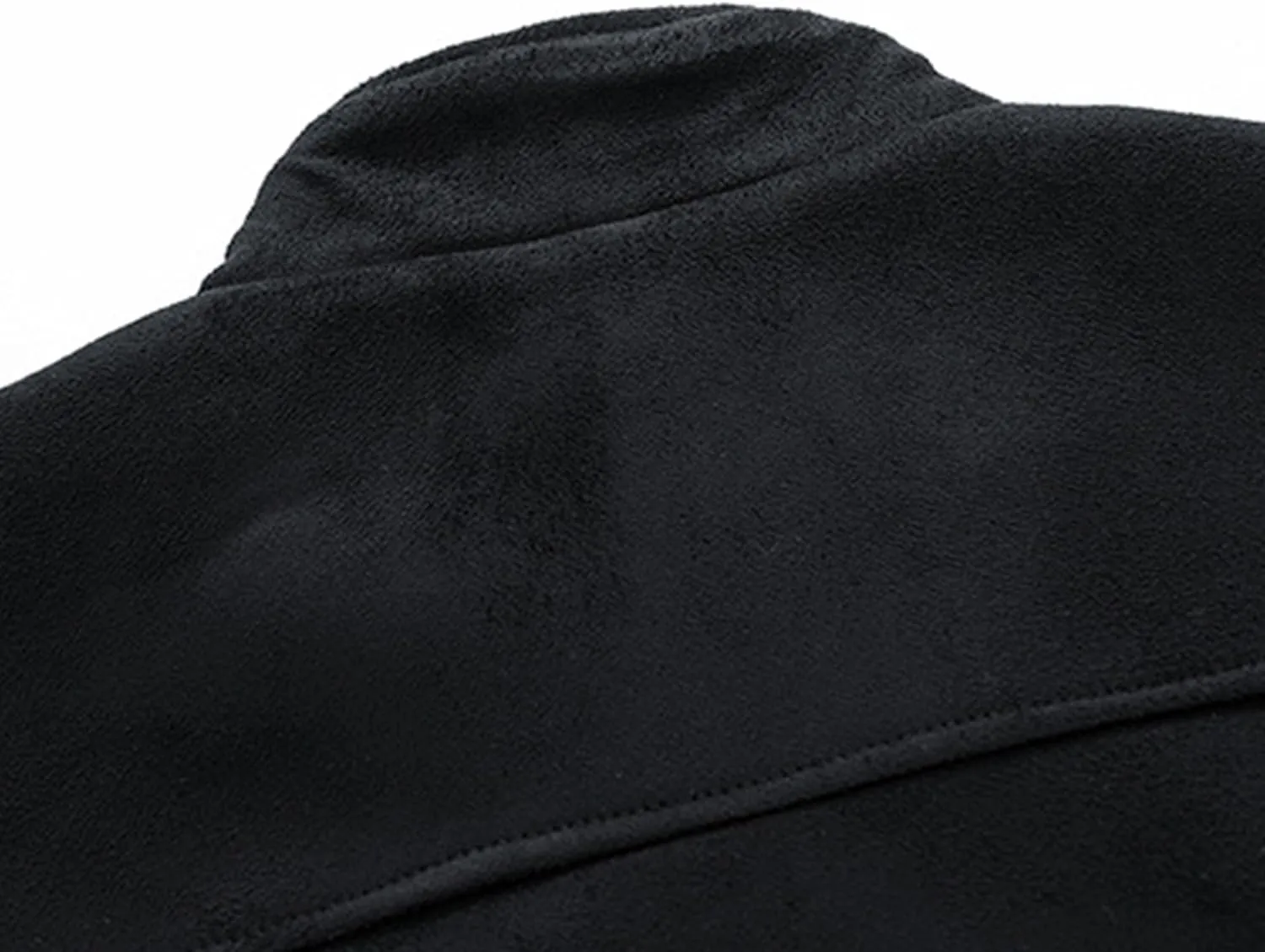 Men's Classic Leather Suede Jacket Stand Collar Soft Bomber Varsity Jackets Faux Suede Warm Vintage Men Coats